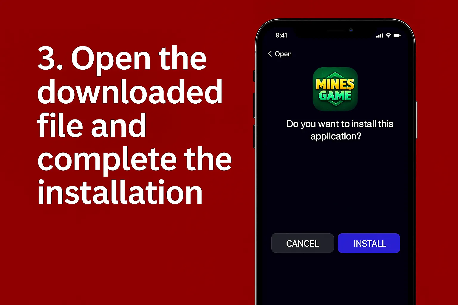 Mines Game APK installation