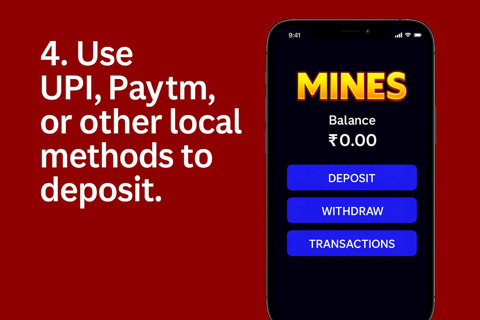 Mines Game APK Deposit and Withdrawal